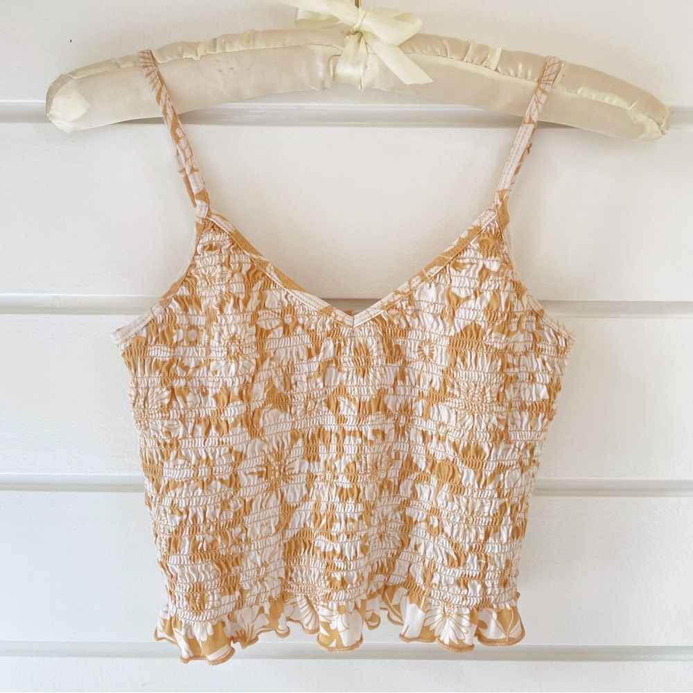 American Eagle Outfitters Scrunched Crop Cami Tank Top Size Small